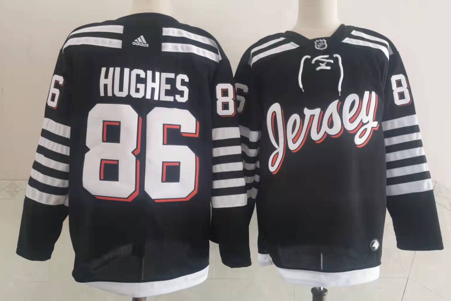 Men New Jersey Devils #86 Hughes Blue New 2022 Adidas NHL Jersey->new jersey devils->NHL Jersey